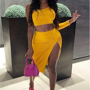 2 pc Mustard Skirt Set (brand new).